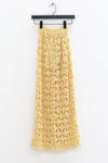 SWAYING 25 Fall/Winter Collection: Crochet-detail wrap-style silk-blend maxi dress SW-SW25AW3B01C2S2-HUANG (Yellow)